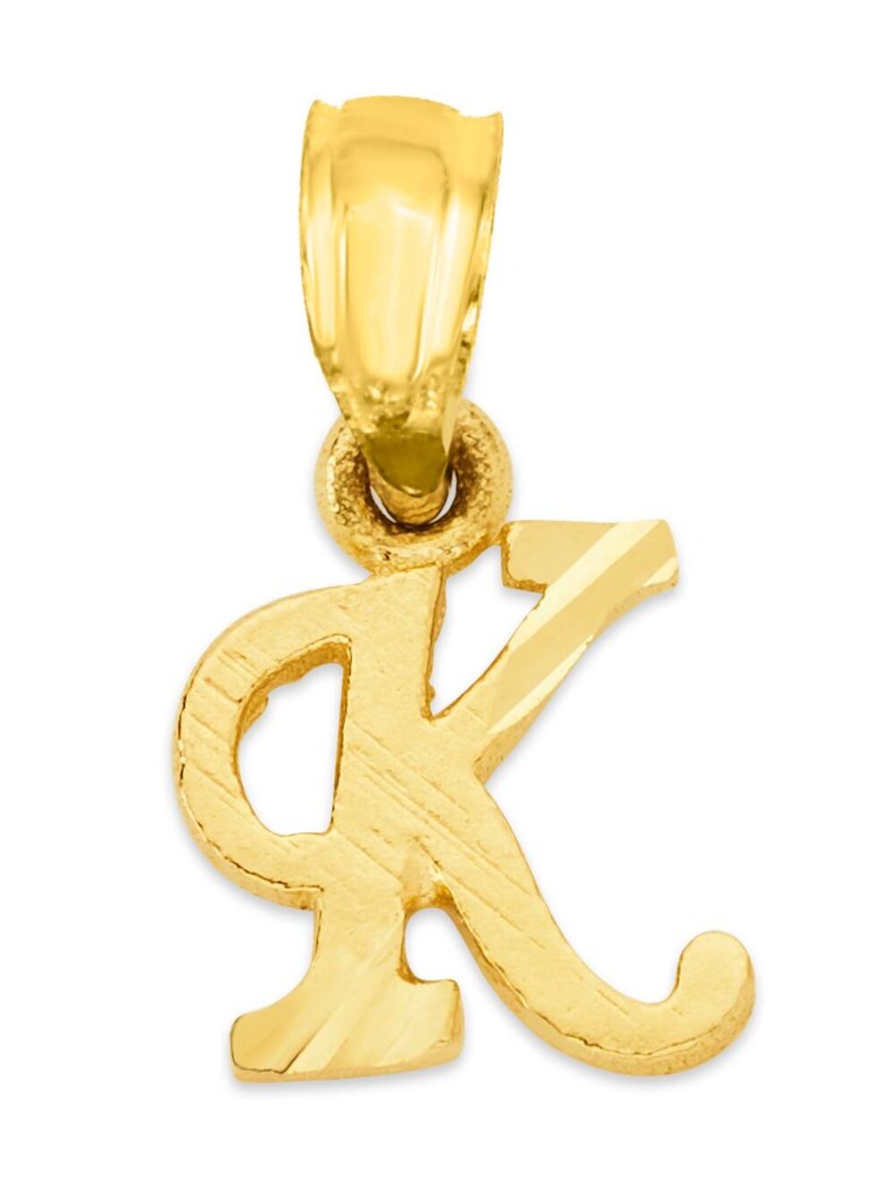 10k Solid Gold K Initial Charm for Bracelet - Personalized Letter Jewelry Gifts
